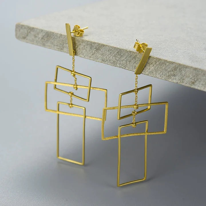 PRINCESENSE TRI-RECTANGULAR EARRING