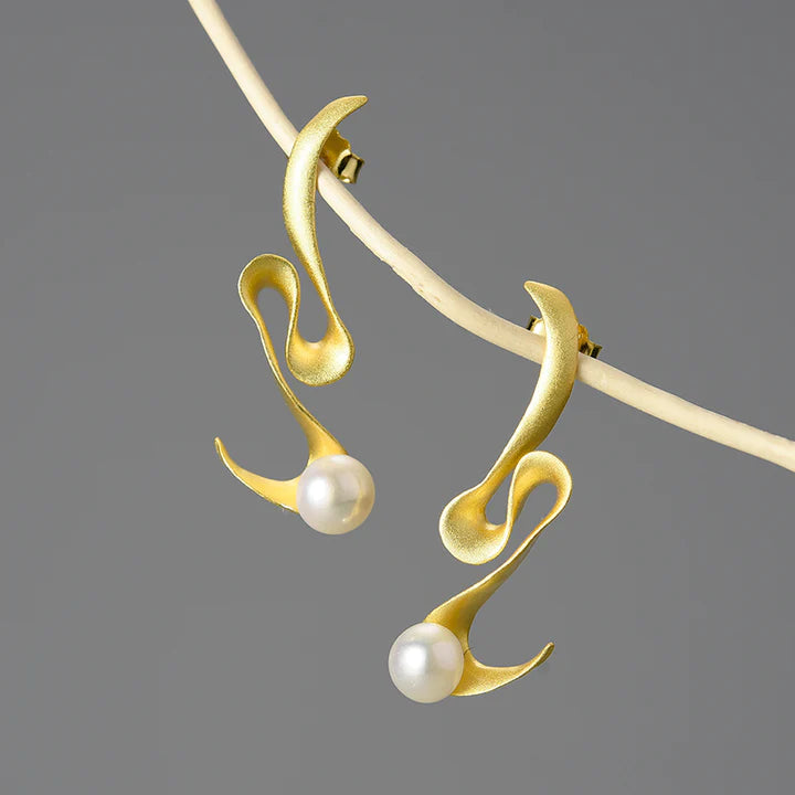 PRINCESENSE SPIRAL PEARL EARRINGS