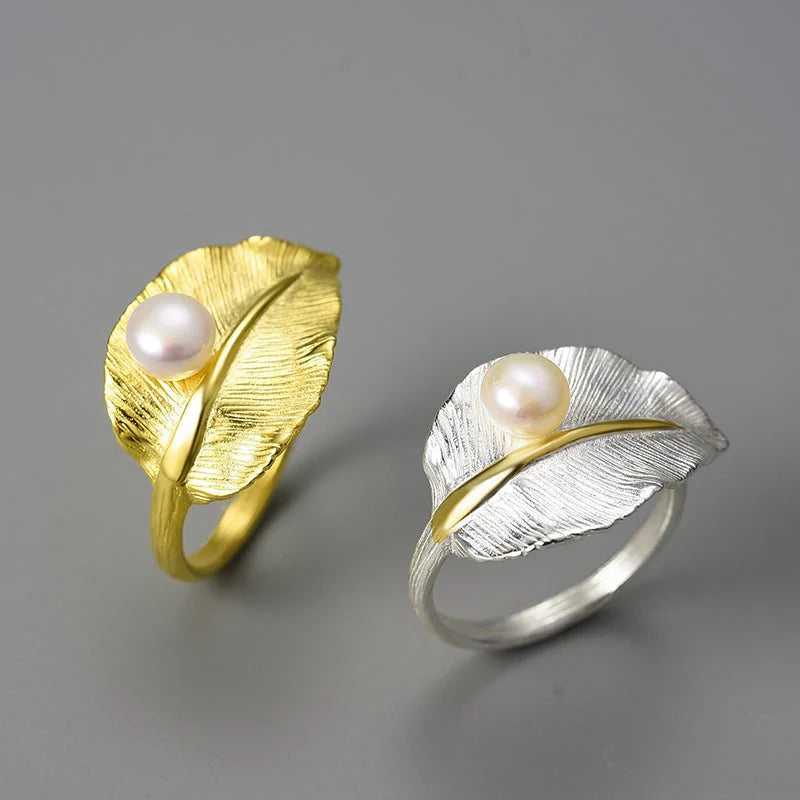 PRINCESENSE PEARLY LEAF RING