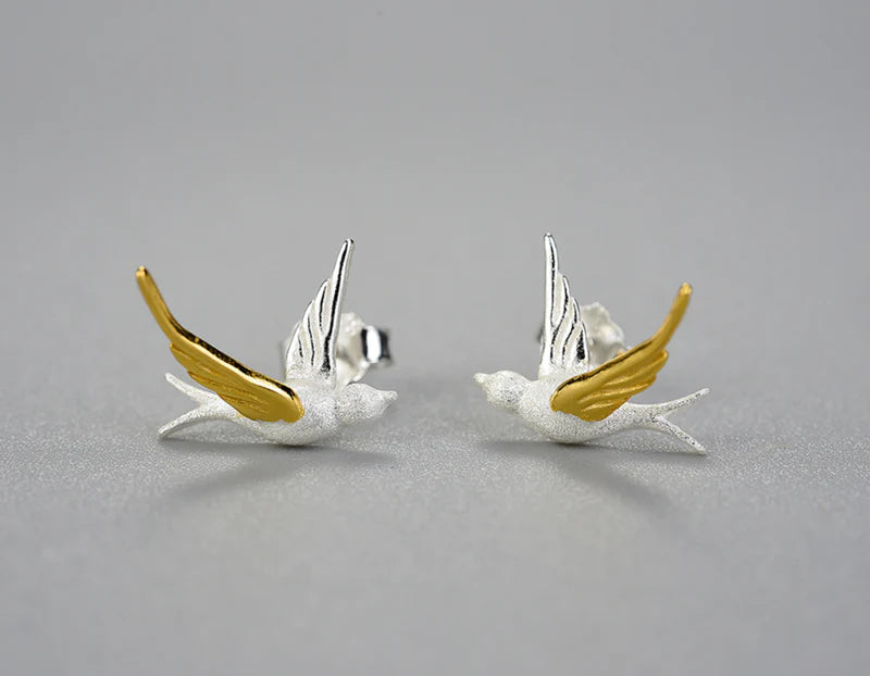 PRINCESENSE SWALLOW WILLOW STUD EARRINGS