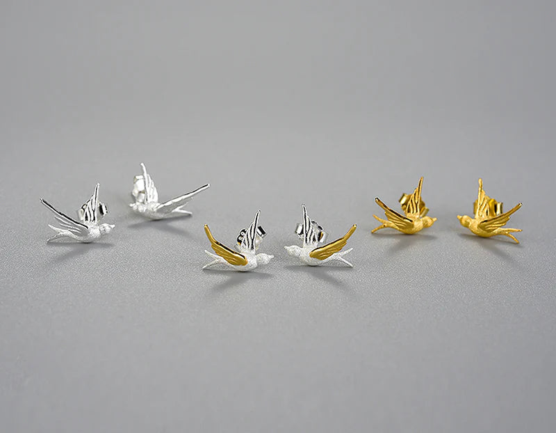 PRINCESENSE SWALLOW WILLOW STUD EARRINGS