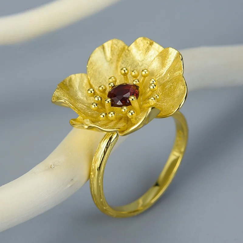 PRINCESENSE BLOOMING ANEMONE FLOWER RING