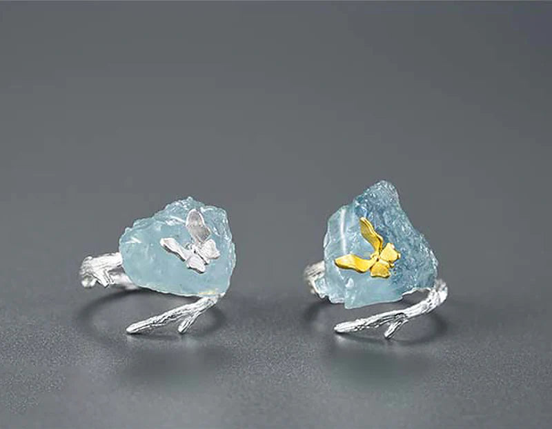 PRINCESENSE AQUAMARINE BUTTERFLY RING