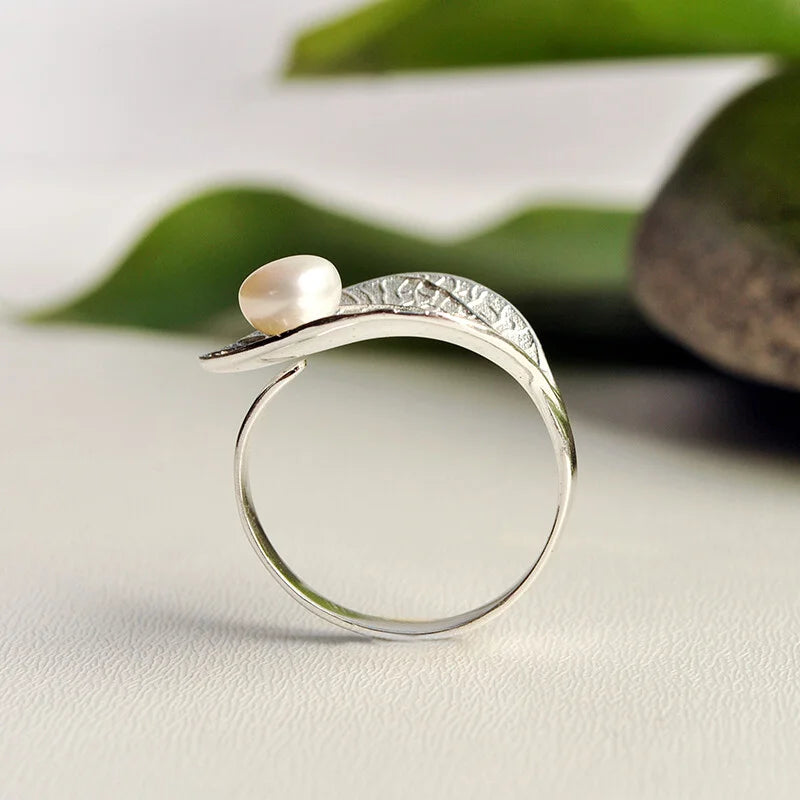 PRINCESENSE PEARL LEAF RING