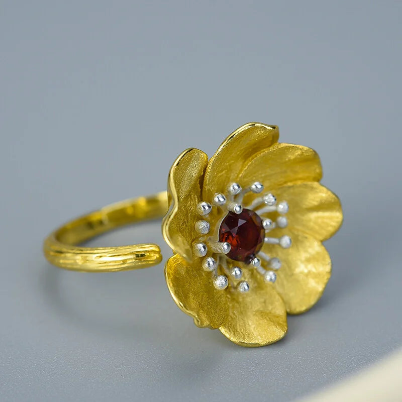 PRINCESENSE BLOOMING ANEMONE FLOWER RING