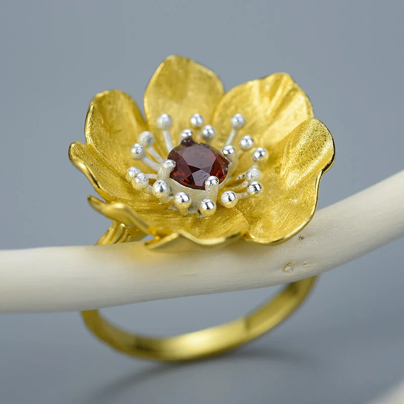 PRINCESENSE BLOOMING ANEMONE FLOWER RING