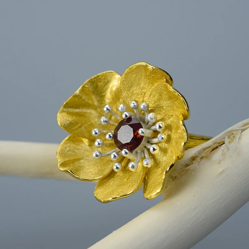 PRINCESENSE BLOOMING ANEMONE FLOWER RING