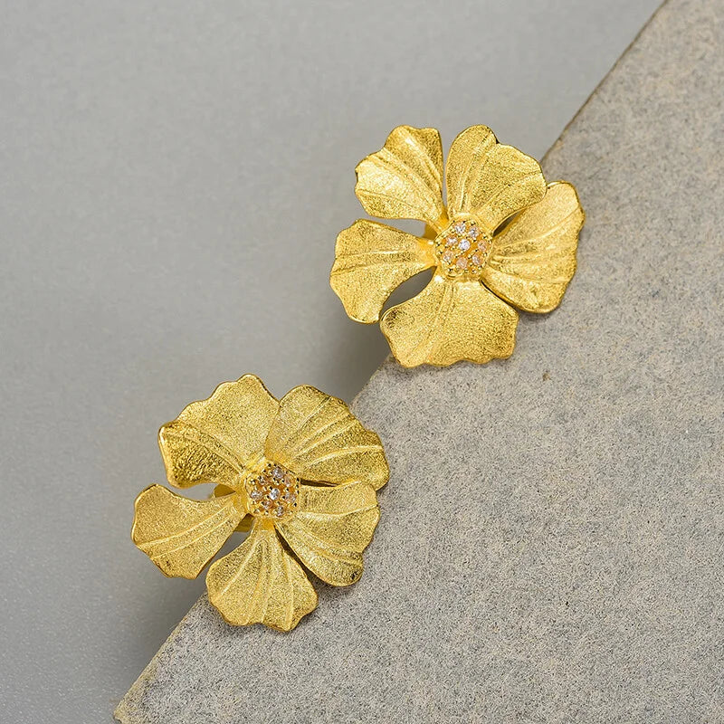 PRINCESENSE LARGE PEONY EARRINGS