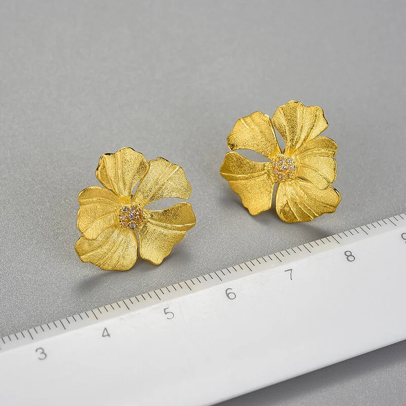 PRINCESENSE LARGE PEONY EARRINGS