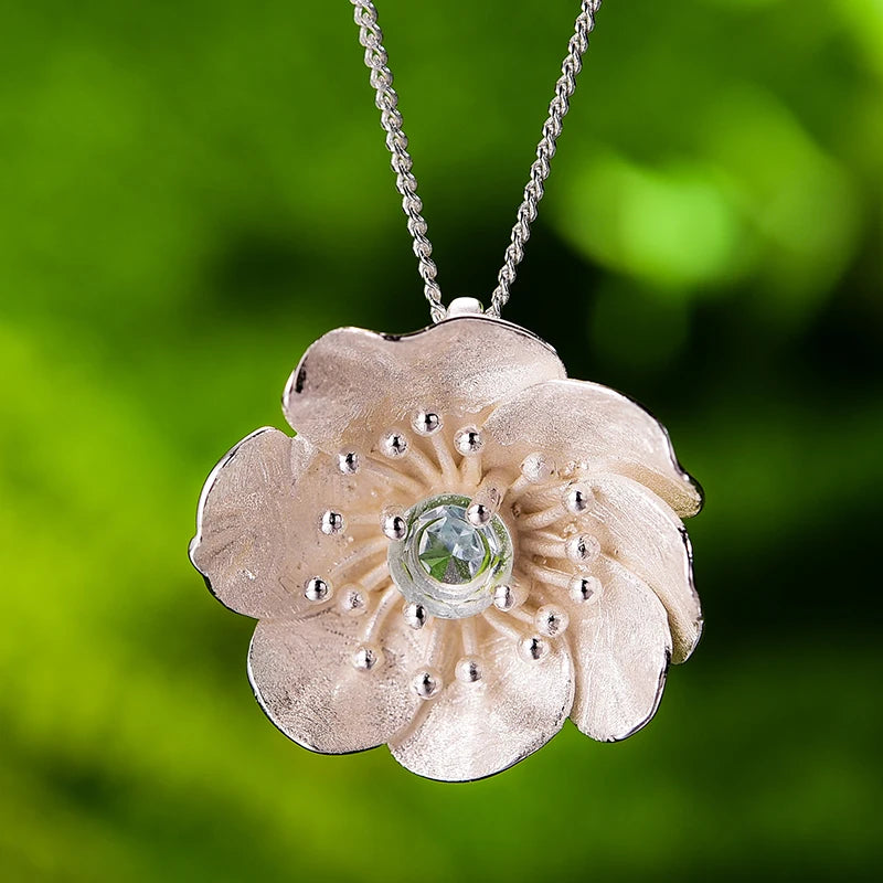 PRINCESENSE BLOOMING ANEMONE FLOWER PENDANT