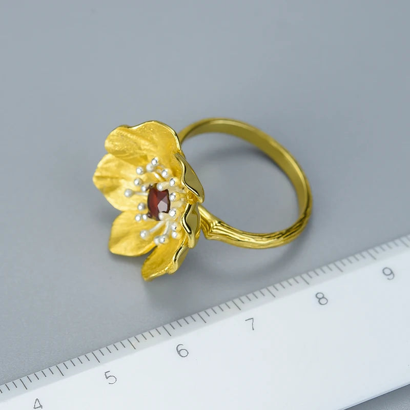 PRINCESENSE BLOOMING ANEMONE FLOWER RING