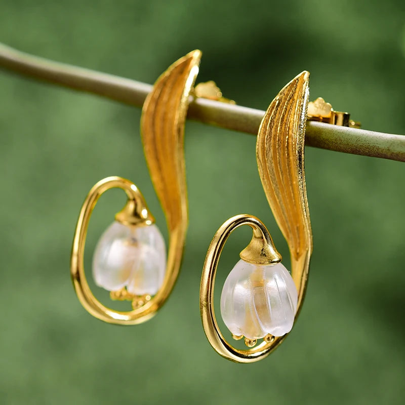 PRINCESENSE GOLD LILY OF THE VALLEY JEWELRY SET