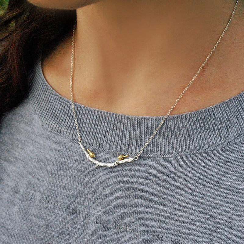 PRINCESENSE BIRDS ON BRANCH NECKLACE