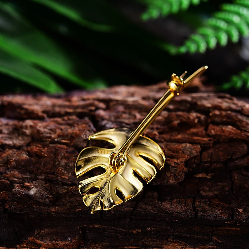 PRINCESENSE MONSTERA LEAF BROOCH