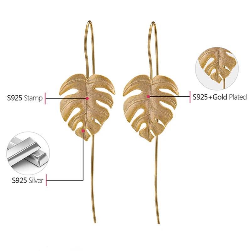 PRINCESENSE MONSTERA LEAVES EARRING