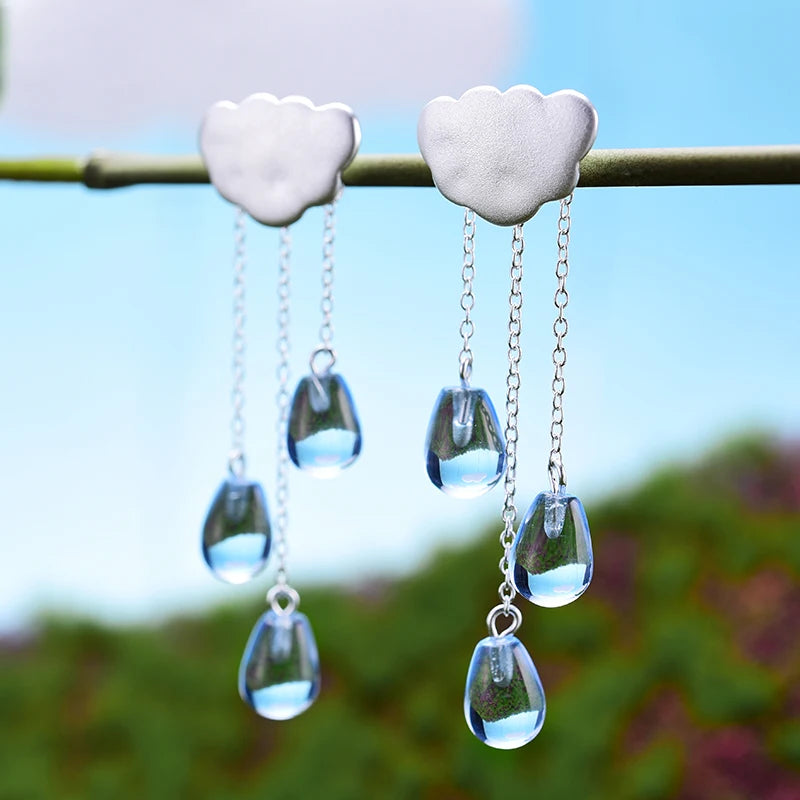 PRINCESENSE CLOUD TASSEL RAINDROPS JEWELRY SET