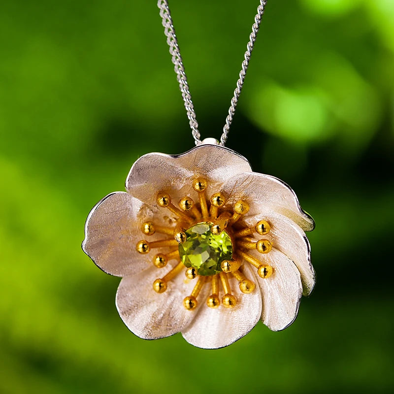 PRINCESENSE BLOOMING ANEMONE FLOWER PENDANT