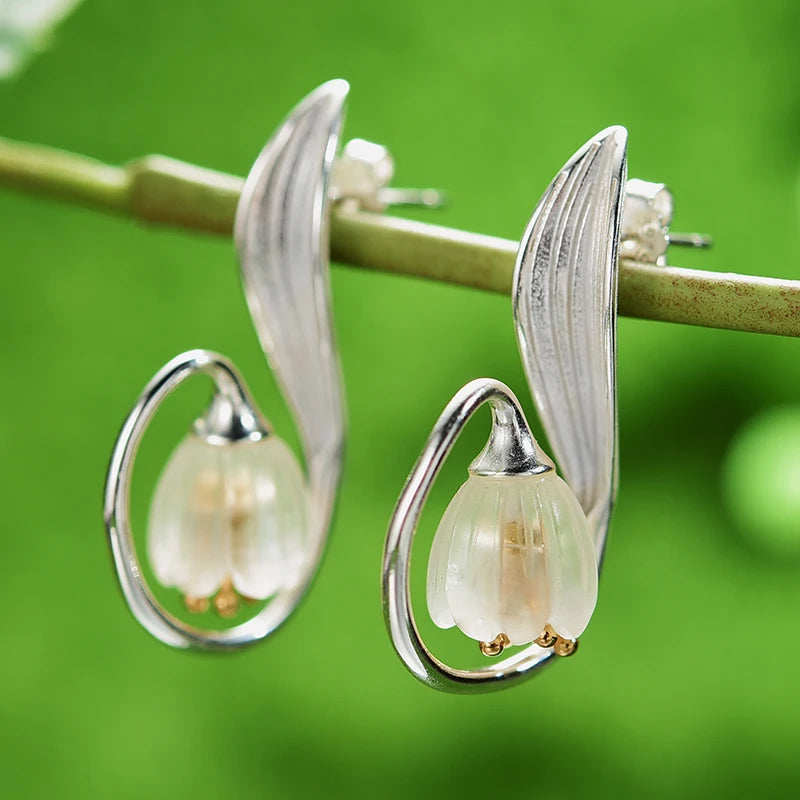 PRINCESENSE SILVER LILY OF THE VALLEY JEWELRY SET