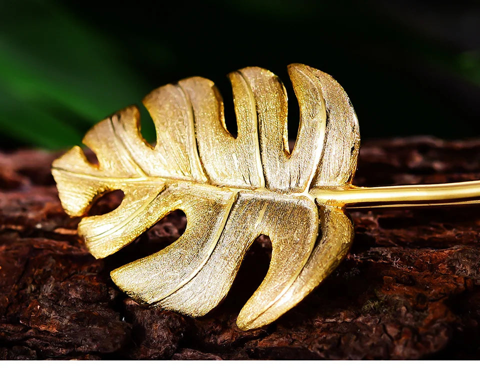 PRINCESENSE MONSTERA LEAF BROOCH