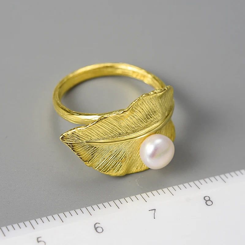 PRINCESENSE PEARLY LEAF RING