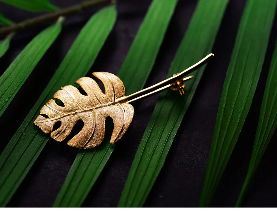 PRINCESENSE MONSTERA LEAF BROOCH