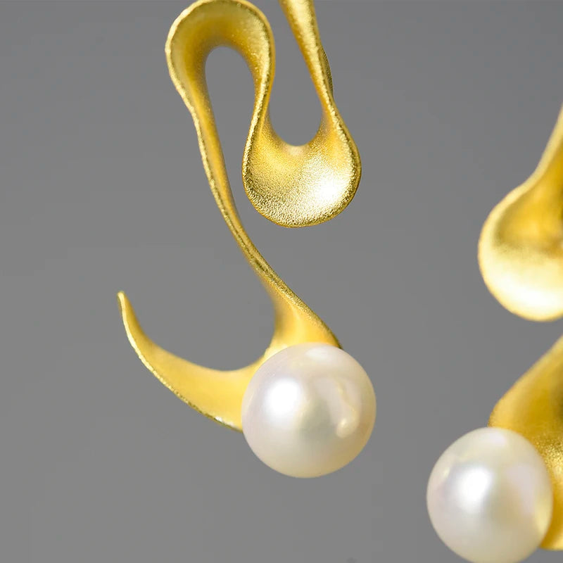 PRINCESENSE SPIRAL PEARL EARRINGS