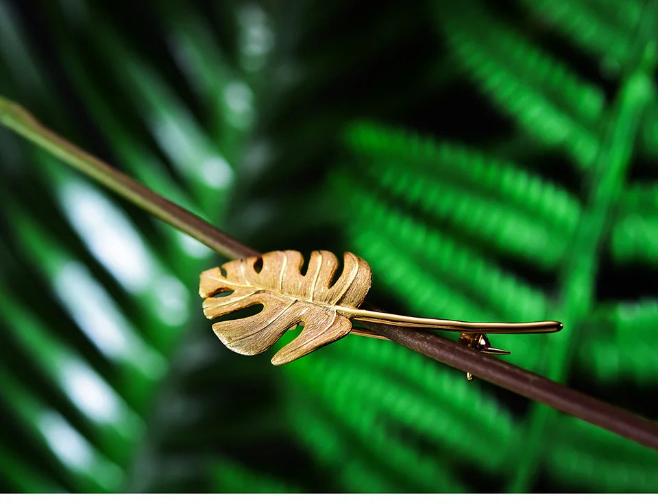 PRINCESENSE MONSTERA LEAF BROOCH