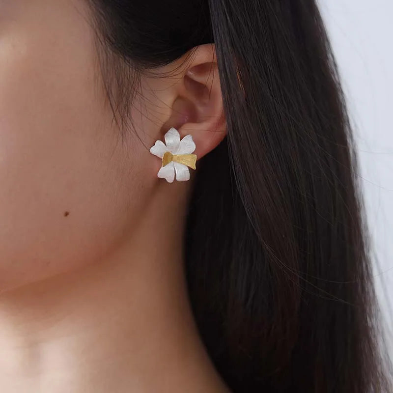 PRINCESENSE FLOWER RIBBON EARRINGS