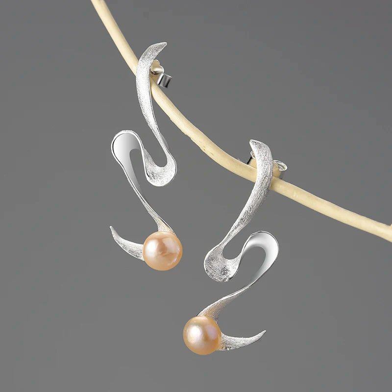 PRINCESENSE SPIRAL PEARL EARRINGS