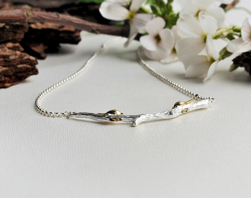 PRINCESENSE BIRDS ON BRANCH NECKLACE