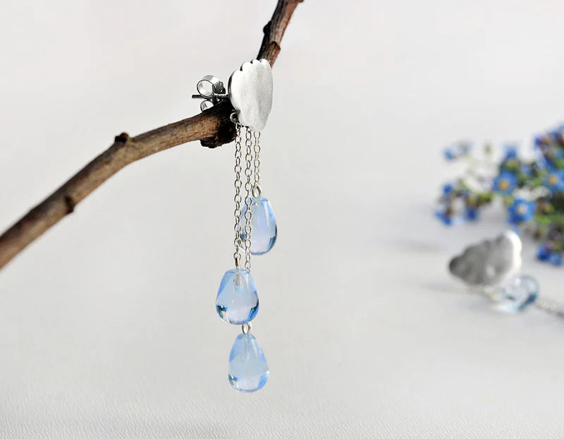 PRINCESENSE CLOUD TASSEL RAINDROPS JEWELRY SET