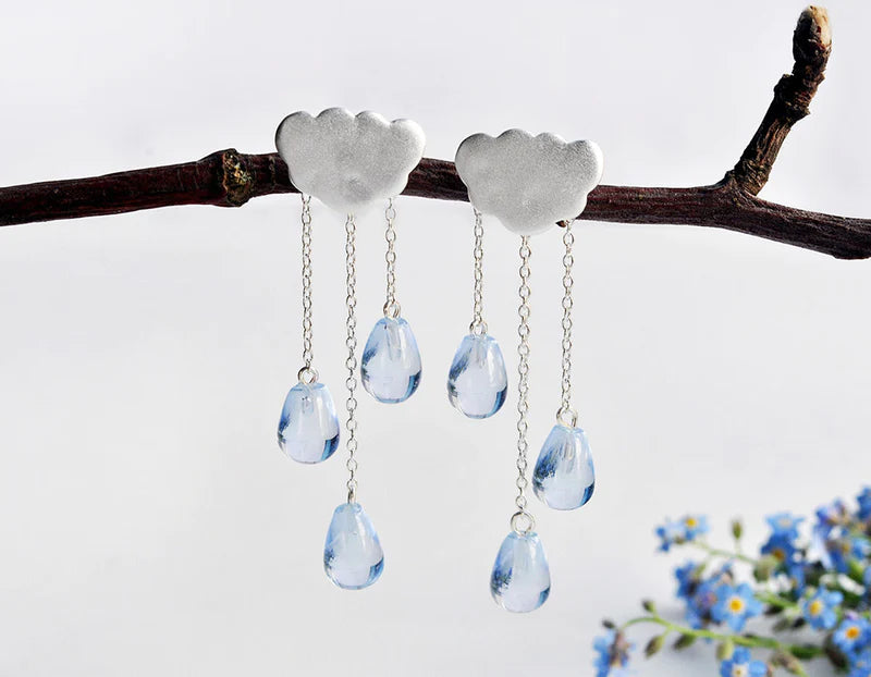 PRINCESENSE CLOUD TASSEL RAINDROPS JEWELRY SET