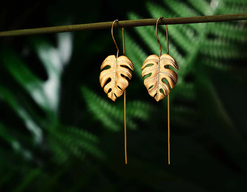 PRINCESENSE MONSTERA LEAVES EARRING