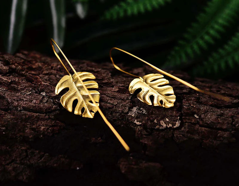 PRINCESENSE MONSTERA LEAVES EARRING