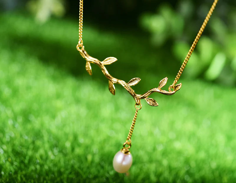 PRINCESENSE MORNING DEW ON THE OLIVE LEAVES NECKLACE