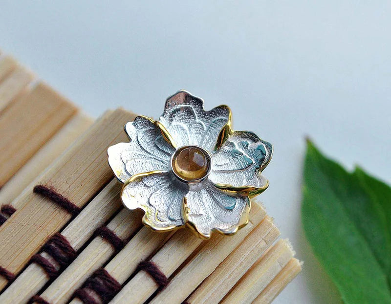 PRINCESENSE PEONY FLOWER BROOCH