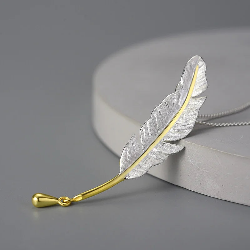 PRINCESENSE VINTAGE FEATHER NECKLACE