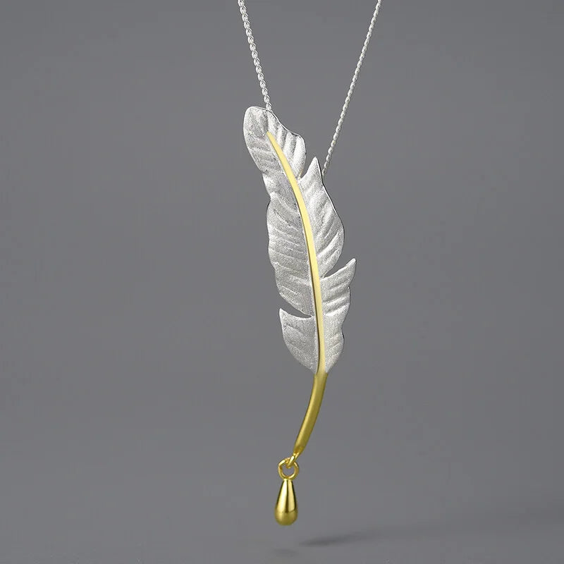 PRINCESENSE VINTAGE FEATHER NECKLACE