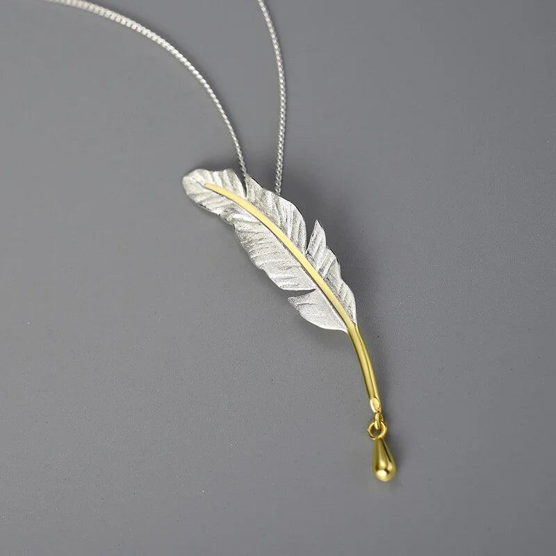 PRINCESENSE VINTAGE FEATHER NECKLACE