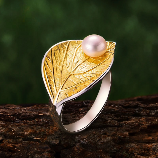 PRINCESENSE PEARL LEAF RING