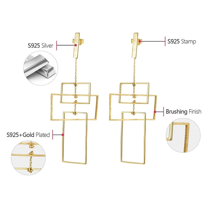 PRINCESENSE TRI-RECTANGULAR EARRING