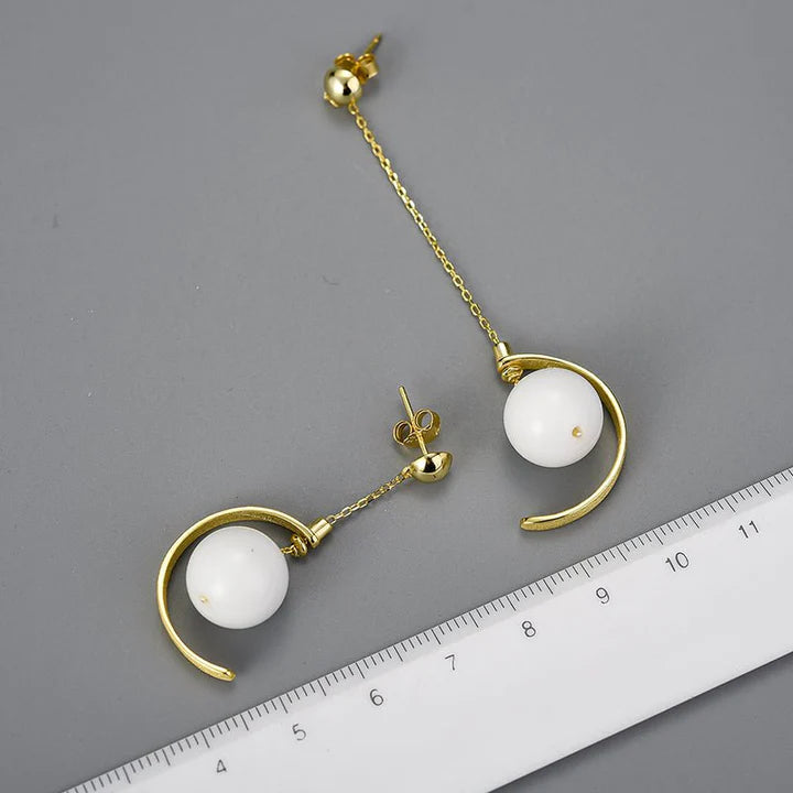 PRINCESENSE ASYMMETRIC DANGLE EARRING