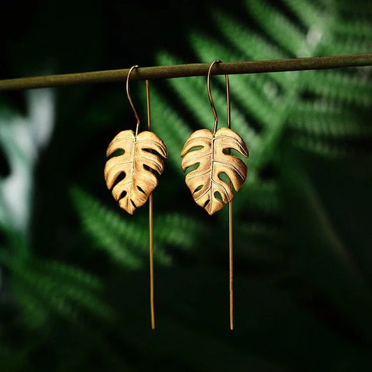 PRINCESENSE MONSTERA LEAVES EARRING