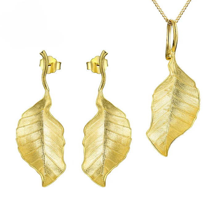 PRINCESENSE AUTUMN BIG LEAVES JEWELRY SET