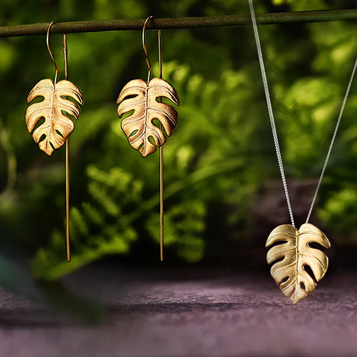 PRINCESENSE MONSTERA LEAVES JEWELRY SET