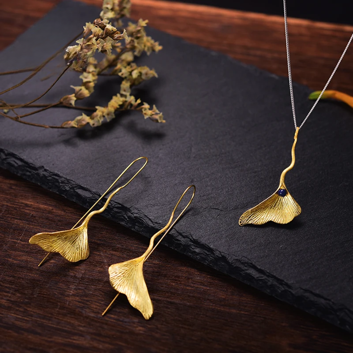 PRINCESENSE GINKGO LEAF JEWELRY SET