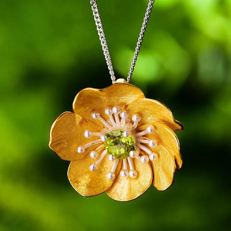 PRINCESENSE BLOOMING ANEMONE FLOWER PENDANT