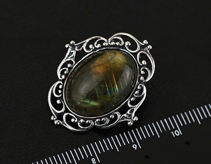 PRINCESENSE VICTORIAN LABRADORITE BROOCH