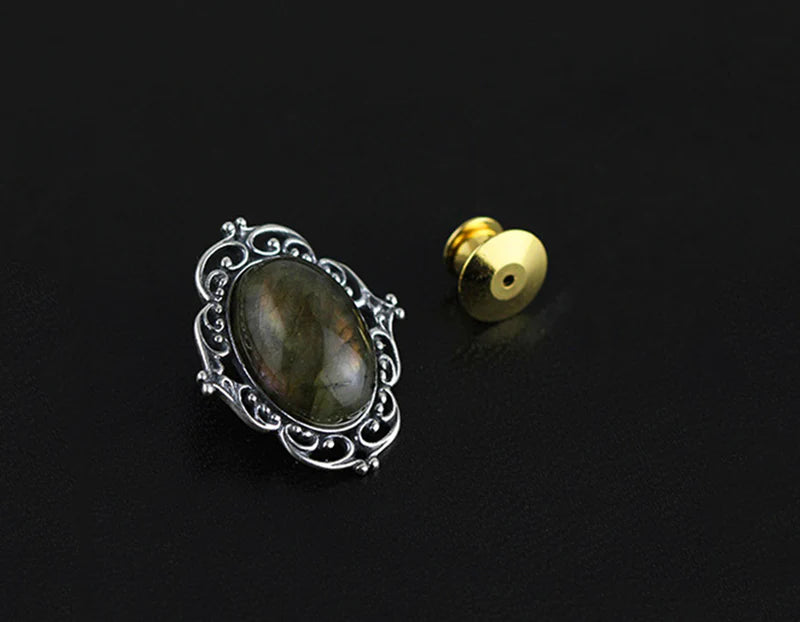 PRINCESENSE VICTORIAN LABRADORITE BROOCH