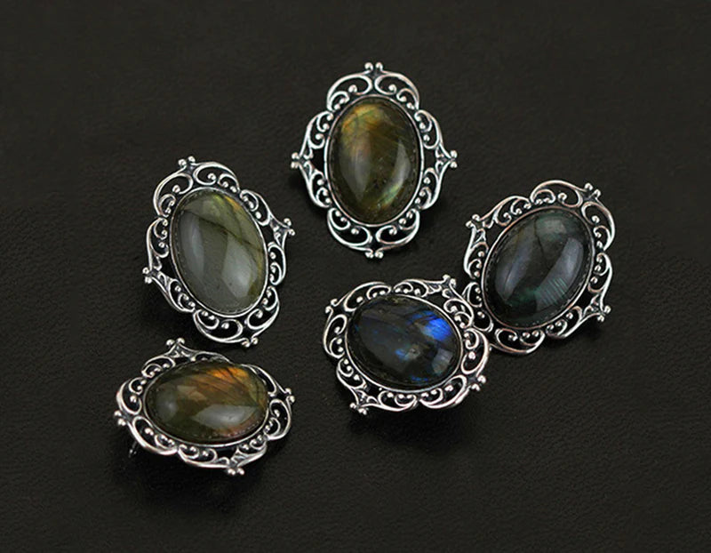 PRINCESENSE VICTORIAN LABRADORITE BROOCH